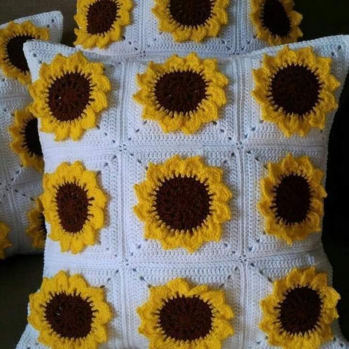 Sunflower Crochet Cushion Covers
