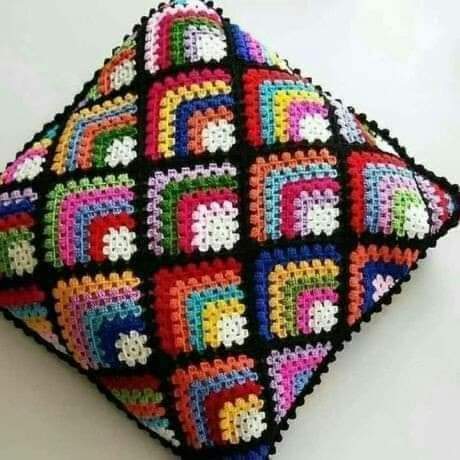 Multi Color Crochet Cushion Covers Pack Of 5