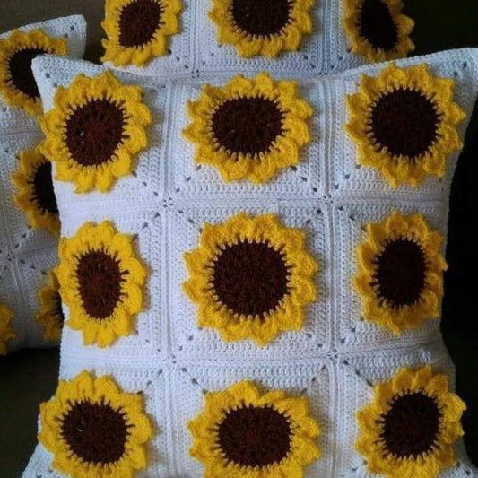 Sunflower Crochet Cushion Covers Pack Of 5