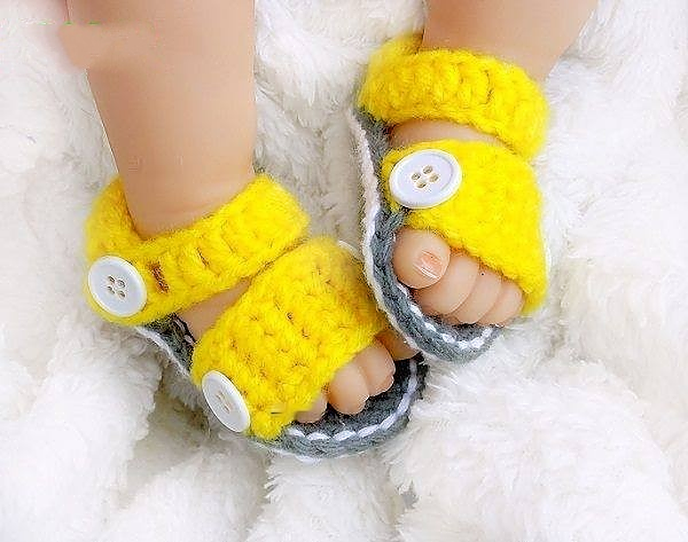 Yellow Crochet shoes