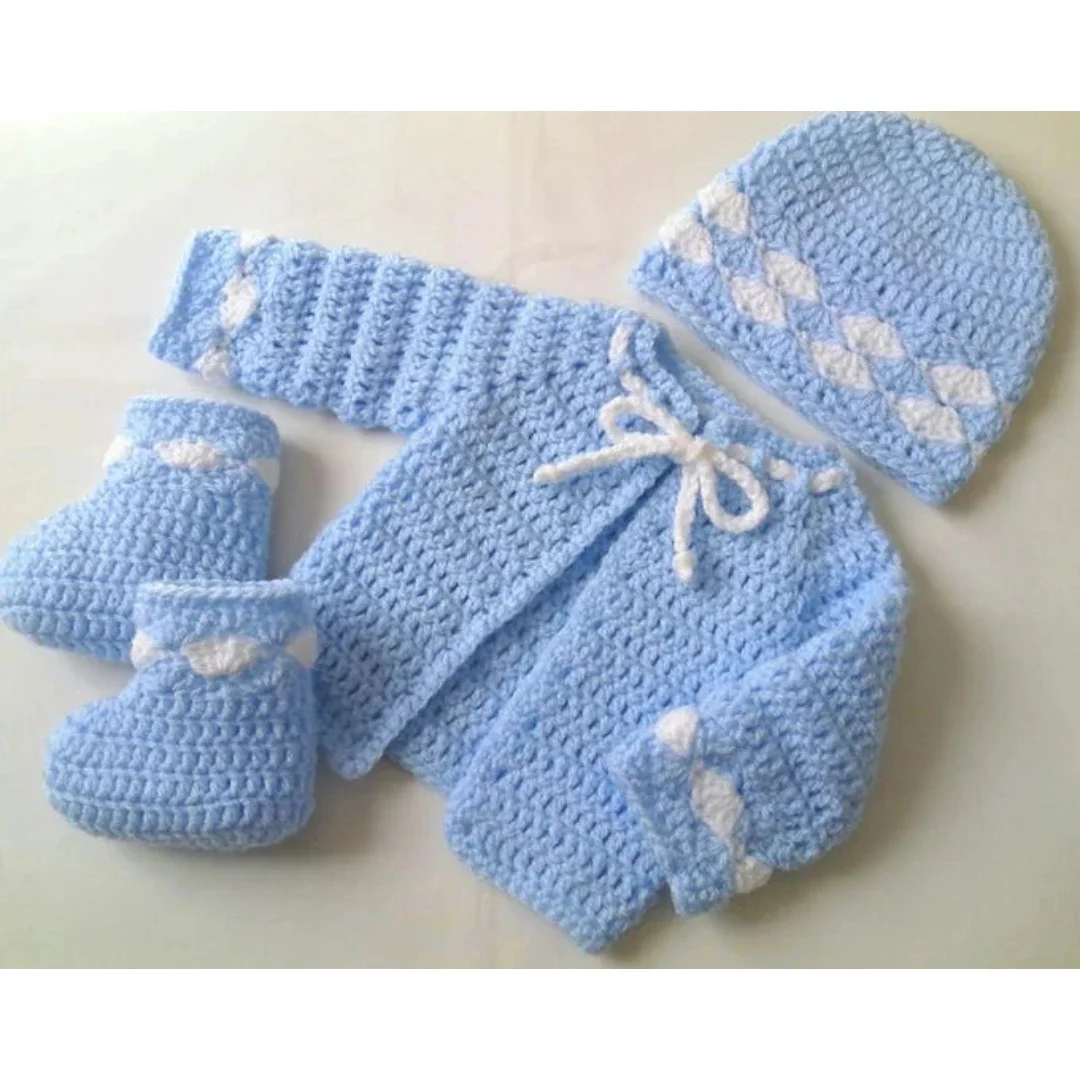 Crochet Baby Boy Winter Dress Set