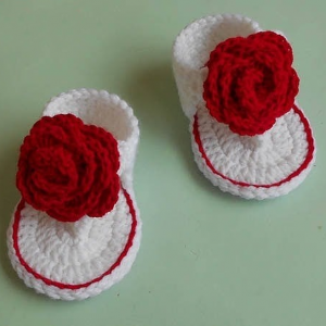 Girls Red & White Sandals For Summer