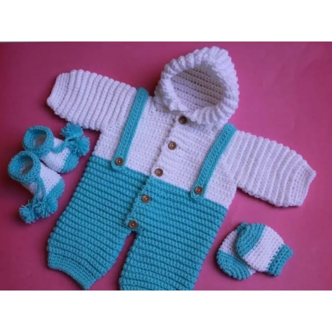 Crochet Baby Boy Winter Romper