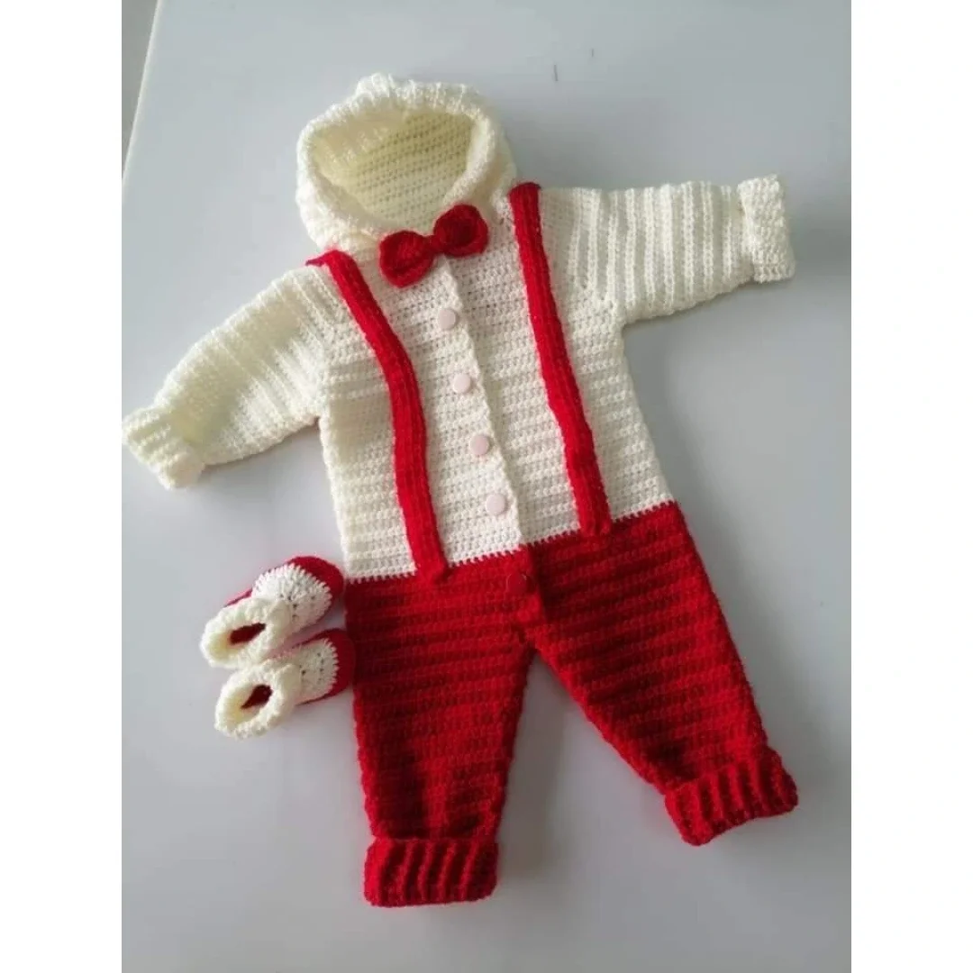 Crochet Newborn Baby Boy Romper