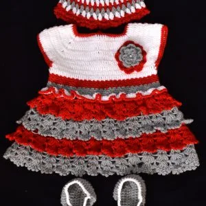 crochet baby girl winter frock set