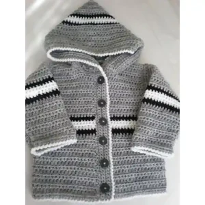 crochet hooded baby sweater