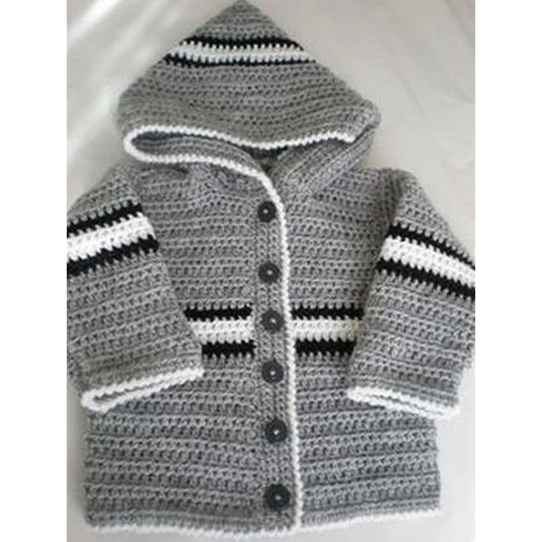 crochet hooded baby sweater