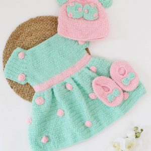 Handmade Crochet Micky Mouse Style Dress Set