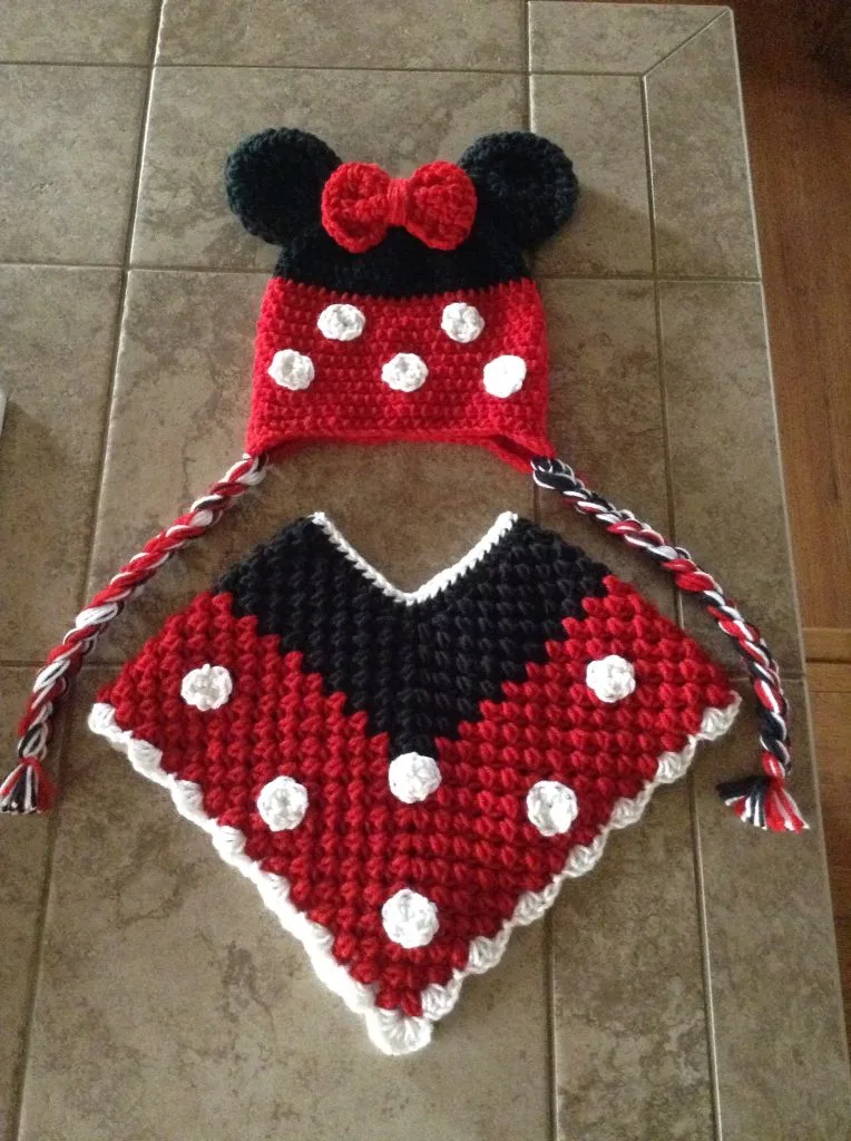Crochet Minnie Mouse Baby Poncho