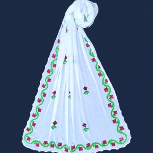 Handmade Sindhi Tanka White Dupatta