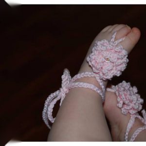 Pink Flower Baby Barefoot Sandals - Summer Comfort