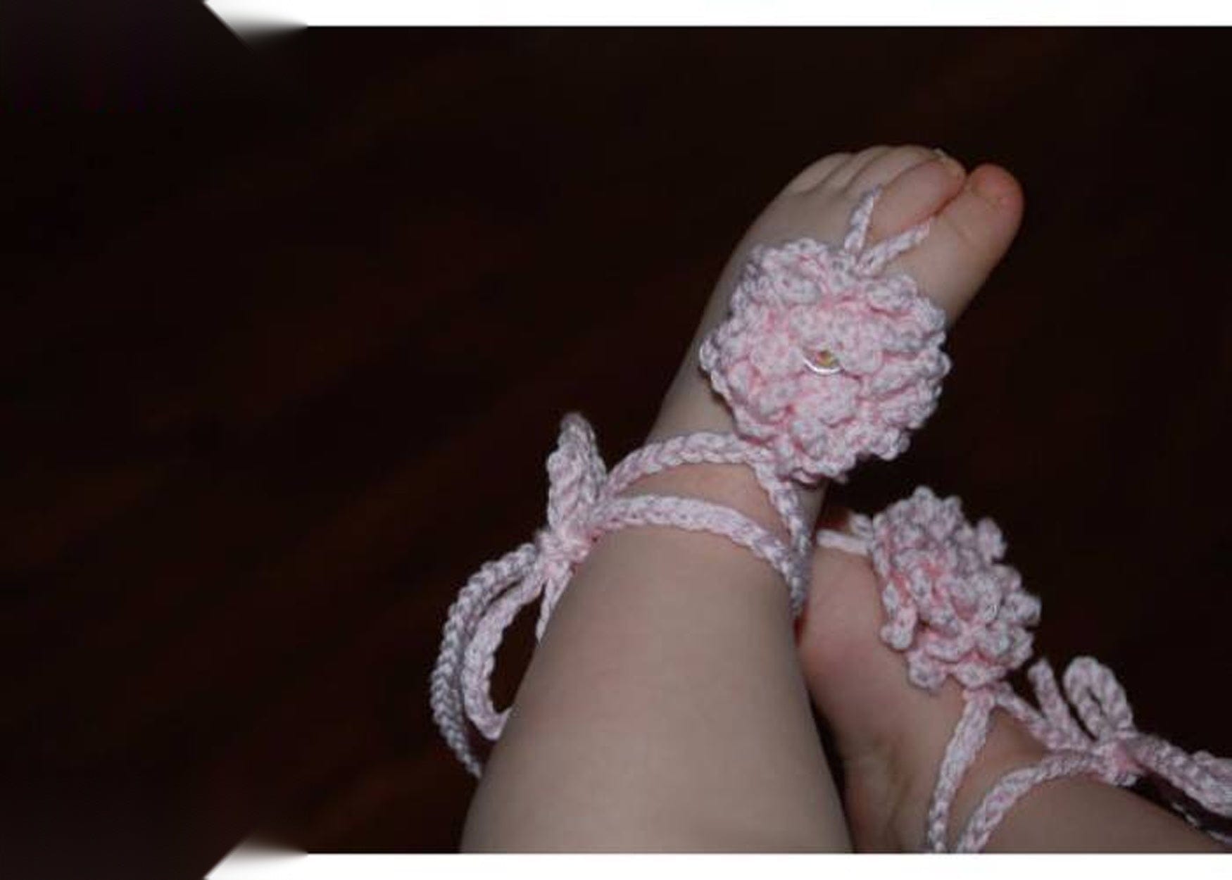 Pink Flower Baby Barefoot Sandals - Summer Comfort