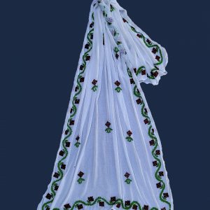 Sufaid Handmade Sindhi Tanka Dupatta | Traditional Karhai Dupatta