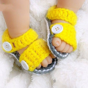 Yellow Crochet shoes