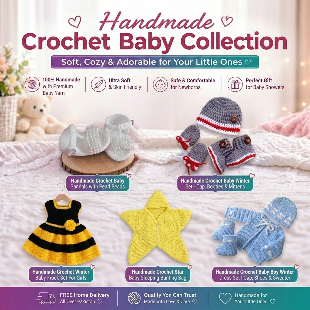 HANDMADE CROCHET BABY PRODUCTS IN PAKISTAN