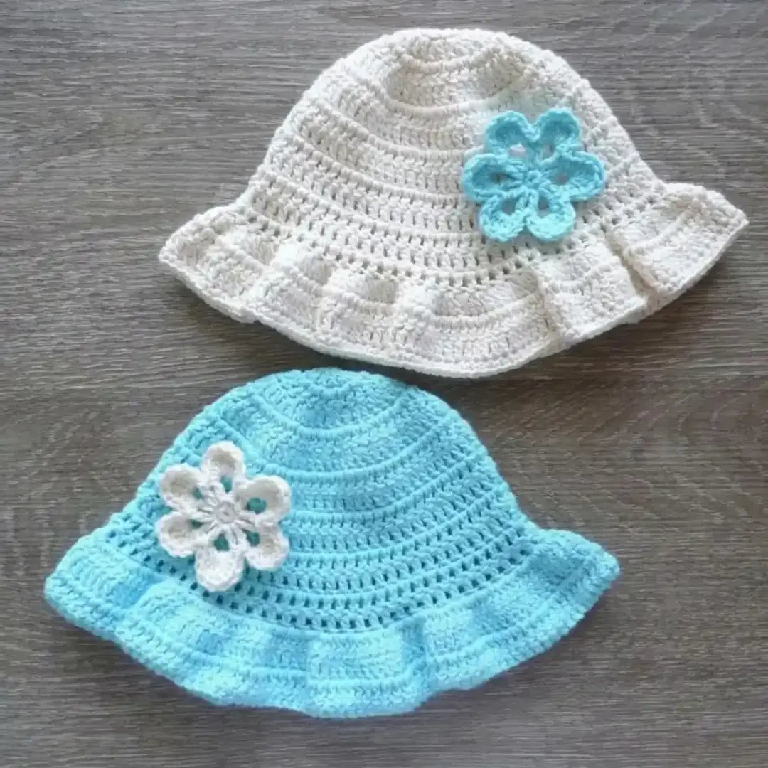 Crochet Baby Girl Hat Set