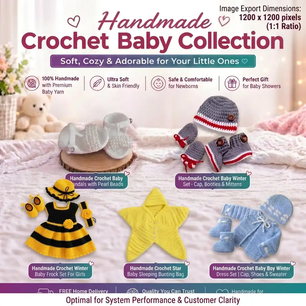 Handmade crochet baby products
